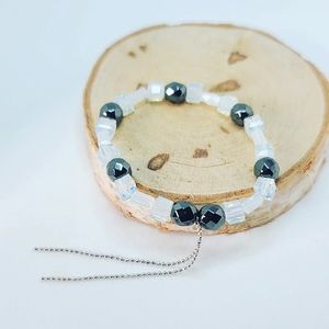 Hematite, glass bracelet